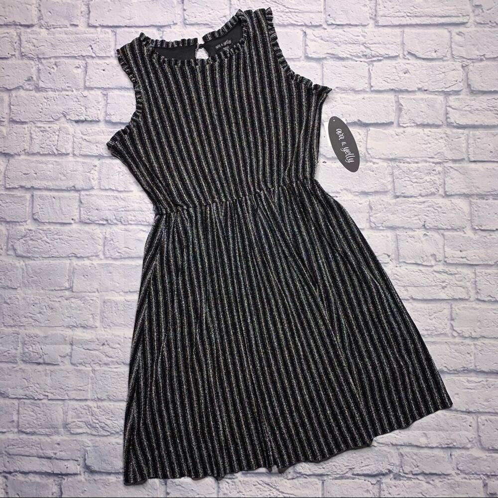 NEW Ava & Yelly Metallic Striped Dress